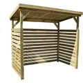 Kaminholzregal WEKA "Brennholzlager 663 B Gr.1", braun (kdi), B:229cm H:204cm T:131cm, Holzwerkstoff, Kaminholzlager, extrastabile 19 mm Glattkantbretter