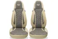 BREMER SITZBEZÜGE Autositzbezug für Mercedes Sprinter W907/910 Bj ab 2018 (DPL509), Set, 2-tlg., Schonbezüge Sitzbezüge Fahrer und Beifahrer, in Beige/Grau