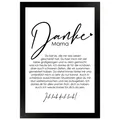 WANDStyle Gerahmtes Poster Danke Mama 20 x 30 cm Geschenkidee für Eine Person