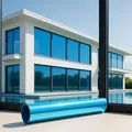 MARAPON ® Fensterfolie selbstklebend inkl. eBook mit Profitipps - Sichtschutzfolie Fenster mit Anti-UV - Milchglasfolie - Milchfolie (Spiegelfolie Blau, 0.60 x 2 m)