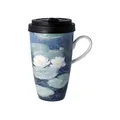 Goebel Coffee to Go Künstlertasse mit Deckel Seerosen am Abend Monet, 12,5x8,5x15cm, 0,5L, 67-017-06-1