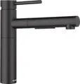 BLANCO ALTA-S II | Küchenarmatur in schwarz matt | Hochdruck | Mit herausziehbarem Schlauch | Rückflussverhinderer | Keramik Kartusche | Gesicherte Wasserqualität & wassersparend | [4,5x23,2x22,6 cm]
