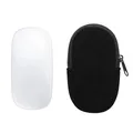kwmobile Maus Tasche kompatibel mit Apple Magic Mouse 1/2 Hülle - Case für Bluetooth Maus aus robustem Cord und Neopren Stoff - Schwarz