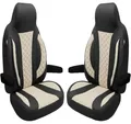 BREMER SITZBEZÜGE Autositzbezug für für Fiat Ducato 250 Sun Camper Hunter 630 Maxi (WPL410), Set, 2-tlg., Schonbezüge Sitzbezüge Fahrer und Beifahrer, in Schwarz/Beige