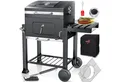 KESSER Holzkohlegrill Grillwagen BBQ Smoker XL Holzkohlegrill mit Deckel, Rädern, Edelstahl-Griff, Thermometer, Grillrost, Standgrill, Kohlegrillwagen