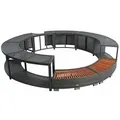 Estexo - Whirlpool Umrandung Poolumrandung Poolverkleidung Rattan Rahmen Anthrazit-grau