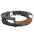 ESTEXO Poolumrandung Poolverkleidung Whirlpool Umrandung Polyrattan Verkleidung Einfassung Rund 200 cm (Anthrazit-Grau)