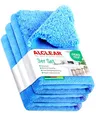 ALCLEAR 820203K_3 Mikrofasertücher 3er Set 40x40 cm – für Hochglanzküche, Möbelfronten, Lack, Kunststoff, Glas, fusselfrei, streifenfrei, ultraschallgeschnitten, nebelfeucht nutzbar, waschbar 60° C
