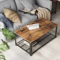VASAGLE Couchtisch mit großer Ablage, 106,2 x 45 x 60,2 cm, Kaffeetisch