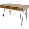 riess-ambiente Industrial Schreibtisch STUDIO 110cm natur Eiche Laptoptisch Hairpin Legs Stauraum Bürotisch Home Office - Schwarz