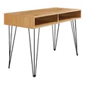 Riess Ambiente Industrial Schreibtisch Studio - 110cm - Natur Eiche Laptoptisch Hairpin Legs Stauraum Ablagetisch