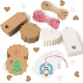 100stk. Geschenkanhänger Weihnachten, Geschenk Etiketten Kraftpapier 4x9CM, A...
