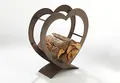 Kobolo Kaminholzregal HEART aus Metall in der Farbe antikbraun