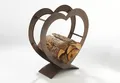Kaminholzregal Brennholzablage Feuerholzständer HEART aus Metall - antikbraun