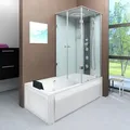 Dusche Wanne Kombination K05-L00-EC Duschkabine 180x90 cm - Weiß