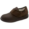 Fischer-Markenschuh Ortho Hausschuh aus Velour mit Stretchmaterial, Weite K, Klettverschluss braun 47 EU