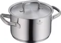 WMF Kochtopf Gourmet Plus, Cromargan® Edelstahl Rostfrei 18/10 (2-tlg), wärmeduzierende Hohlgriffe, Innenskalierung, breiter Schüttrand