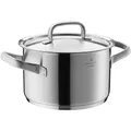 WMF Gourmet Plus Kochtopf groß 20cm, Metalldeckel mit Dampföffnung, Fleischtopf Induktion 3,9l, Cromargan Edelstahl mattiert, Nudeltopf mit Innenskalierung