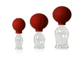 Lauschaer Glas Massagegerät Schröpfglas Schröpfgläser mit Saugball in vielen Größen aus Glas, 3-tlg.