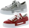 Rieker N49C2 Damen Schuhe Halbschuhe Plateau Schnürschuhe, Größe:38 EU, Farbe:Grau