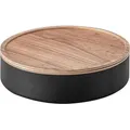 Yamazaki Aufbewahrungsbox rund mit Deckel 22x6cm schwarz - Schwarz