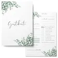 MAVANTO 50x Gästekarten Hochzeit zum Ausfüllen - Wunderschöne Gästebuchkarten als Alternative zum Gästebuch (Eukalyptus)