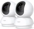 TP-Link Tapo C200P2, IP-Sicherheitskamera, Drinnen, Kabellos, 2400 MHz, Tisch/Bank, Schwarz, Weiß