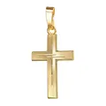 JEVELION Anhänger-Kreuz mit Diamantschliff in Kreuz Goldkreuz für Damen, Herren und Kinder als Kettenanhänger 585 Gold 14 Karat mit Schmuck-Etui