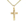 JEVELION Kreuzkette mit Diamantschliff Kreuzanhänger 585 Gold - Made in Germany (Goldkreuz, für Damen und Herren), Mit Kette vergoldet- Länge wählbar 36 - 70 cm oder ohne Kette.