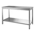 Gastro-Inox Edelstahl Arbeitstisch, Tiefe 600 mm 301.170 , Maße: (L x T x H) 1600 x 600 x 880 mm, mit Grundboden