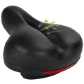 TONBUX Fahrradsattel Fahrrad Sattel für Damen Herren Bequem Weich Gel Fahrradsitz Wasserdicht Atmungsaktiv mit Reflektor Schwarz