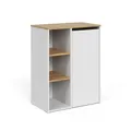 Vicco Badschrank Viktor, Weiß/Artisan, 68 x 88.2 cm mit offenen Regalen und Wäschekorb, mit integriertem Wäschekorb zur diskreten Aufbewahrung