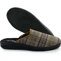 Sprint Sport Herren Hausschuhe Karierte-Pantoffeln Hauspantolette, braun Gr.41 - Braun - 41