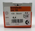 Edelstahl Unterlegscheiben DIN 125 - 6,4 - 100stk / Rost Frei A2