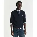 Gant für Herren. 8050603 Marineblauer Pullover mit halbem Reißverschluss (XXL), Lässig, Baumwolle