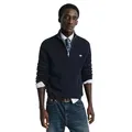 Gant Herren Cotton Cable Half Zip Pullover, Evening Blue, XXL EU