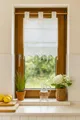 Fenstervorhang aus Baumwolle handgehäkelte Spitze – Vintage-Look B x H 50x60 cm