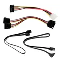 Larebidtex Umfassendes Daten- und Stromkabel Kit für SATA III – mit geraden & 90° Kabeln, Power-Splitter und Molex-Adapter, ideal für SSD/HDD, schwarz
