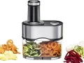 Rommelsbacher Spiralschneider EGS 80 Gnudel | elektrisch | 5 Messereinsätze | 2,5L Behälter | Edelstahl | BPA-frei