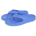 Zehentrenner TOMMY HILFIGER "TH COMFORT BEACH SANDAL", Damen, Gr. 35/36, blau (royalblau), Synthetik, modisch, Schuhe, Dianette, Sommerschuh, Bequemschuh mit kleiner Logostickerei