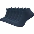 Herren Sneaker Socken aus 100% reiner Baumwolle (6 Paar | 10 Paar) | kurze & dünne Füßlinge | ohne drückende Naht über den Zehen (DE/NL/SE/PL, Numerisch, 39, 42, Regular, Regular, blau | 6 Paar)
