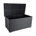 Kissenbox Auflagenbox Gartentruhe Gartenbox Truhe Box Polyrattan Rattan Schwarz