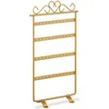 Relaxdays Ohrringhalter Eisen Gold 4 Etagen 44 Steckplätze 30,5 cm x 16,5 cm x 6,5 cm