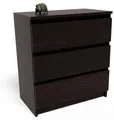MATKAM Kommode P3 EX3 mit 3 Schubladen, ideal für Büro, Diele, Wohnzimmer, Jugend- oder Kinderzimmer, einfache Montage (Wenge)