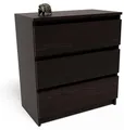 MATKAM Kommode P3 EX3 mit 3 Schubladen, ideal für Büro, Diele, Wohnzimmer, Jugend- oder Kinderzimmer, einfache Montage (Wenge)