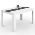 IDMarket - Rechteckiger Esstisch Georgia 6 Personen weiß und grau 140 x 80 cm