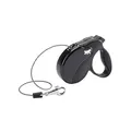 Ferplast Guinzaglio per Cani Allungabile AMIGO MINI, Guinzaglio per Cani Taglia Piccola fino a 12 Kg. Cordino max 3 m. Unico Pulsante per Blocco e Rilascio, Nero, Cover Nera