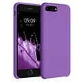 kwmobile Hülle kompatibel mit Apple iPhone 7 Plus/iPhone 8 Plus Hülle - Silikon Handy Case - Handyhülle weiche Oberfläche - kabelloses Laden - Orchidee Lila