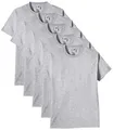 Herren Regular Fit TShirt Heavy Cotton Tee Shirt 5 pack, Grau Heather Grey, M