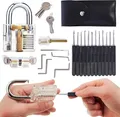 LOCK COWBOY 30-teiliges Lockpicking Set mit 3 Transparenten Übungsschlössern